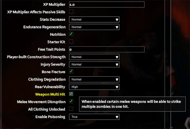 Настройка Weapon Multi Hit