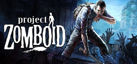 Логотип Project Zomboid и выживший среди зомби