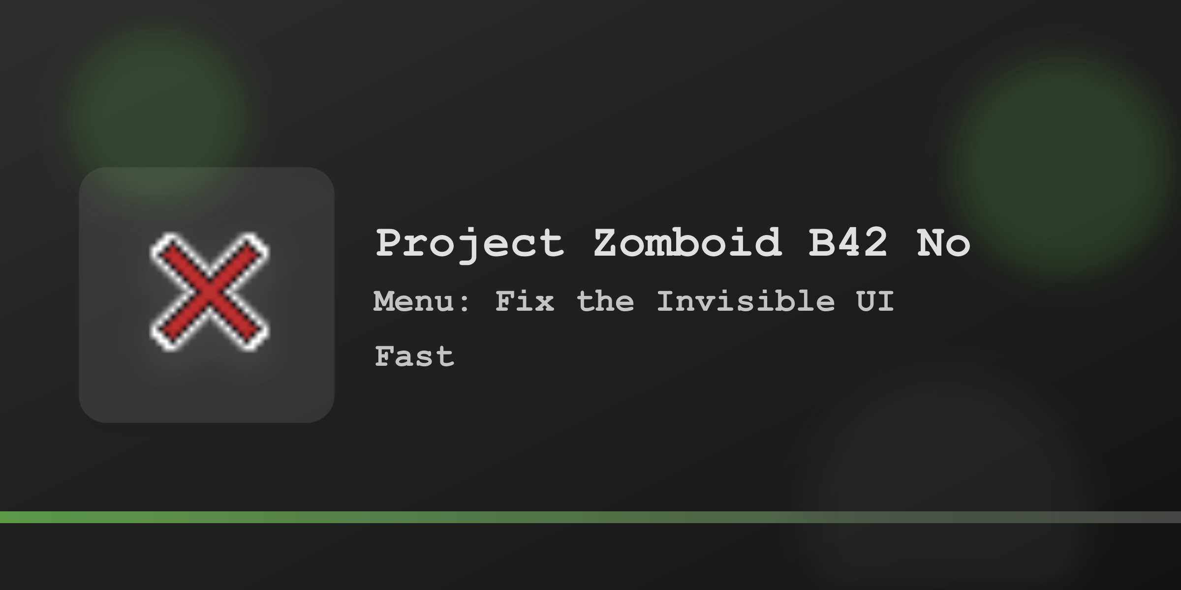 Диагностика невидимого меню Project Zomboid B42.