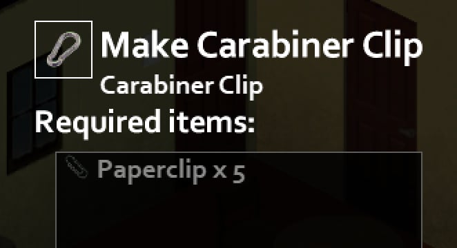 Рецепт Carabiner Clip из пяти скрепок в старом интерфейсе.