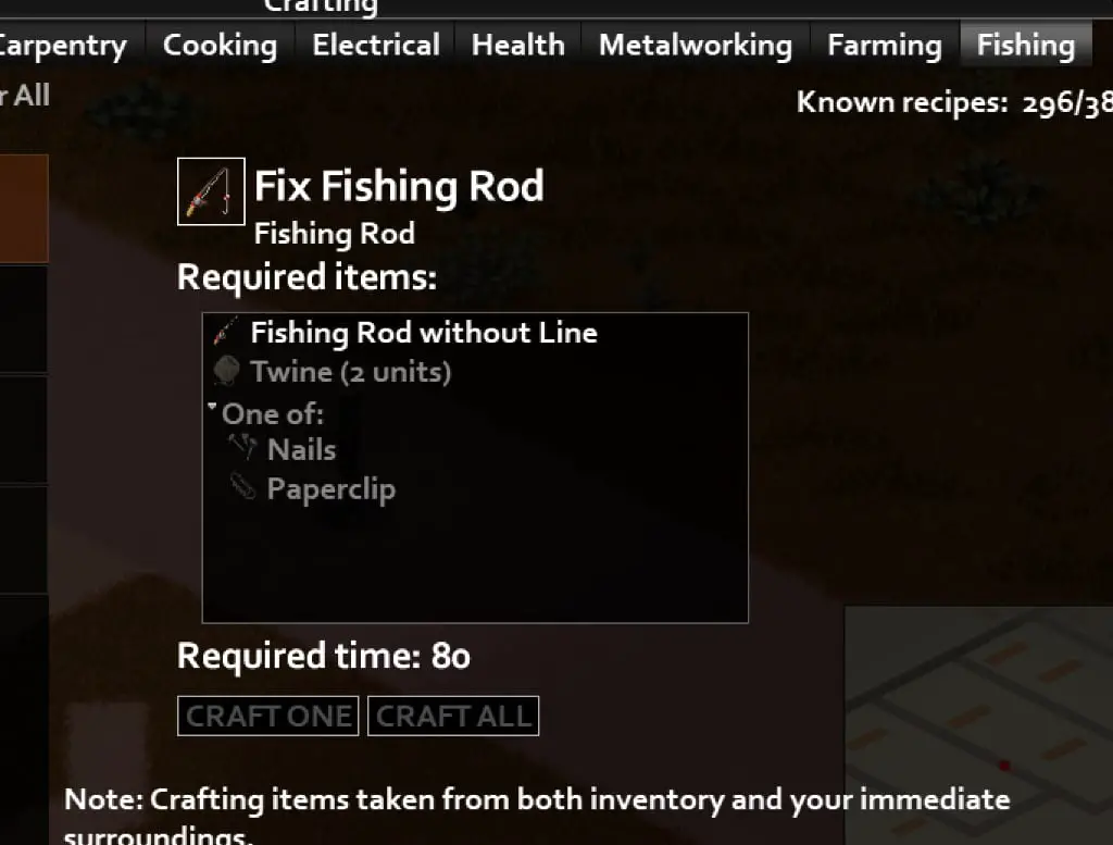 Старый снимок меню Fix Fishing Rod