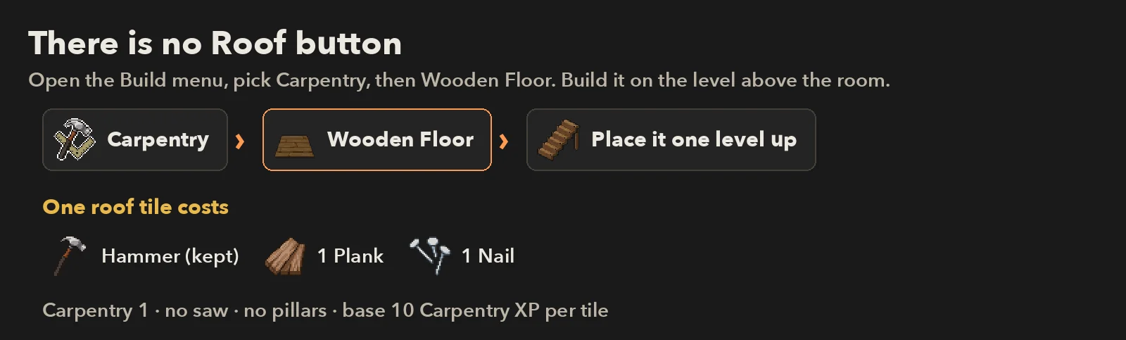 Схема пути к Wooden Floor в меню строительства