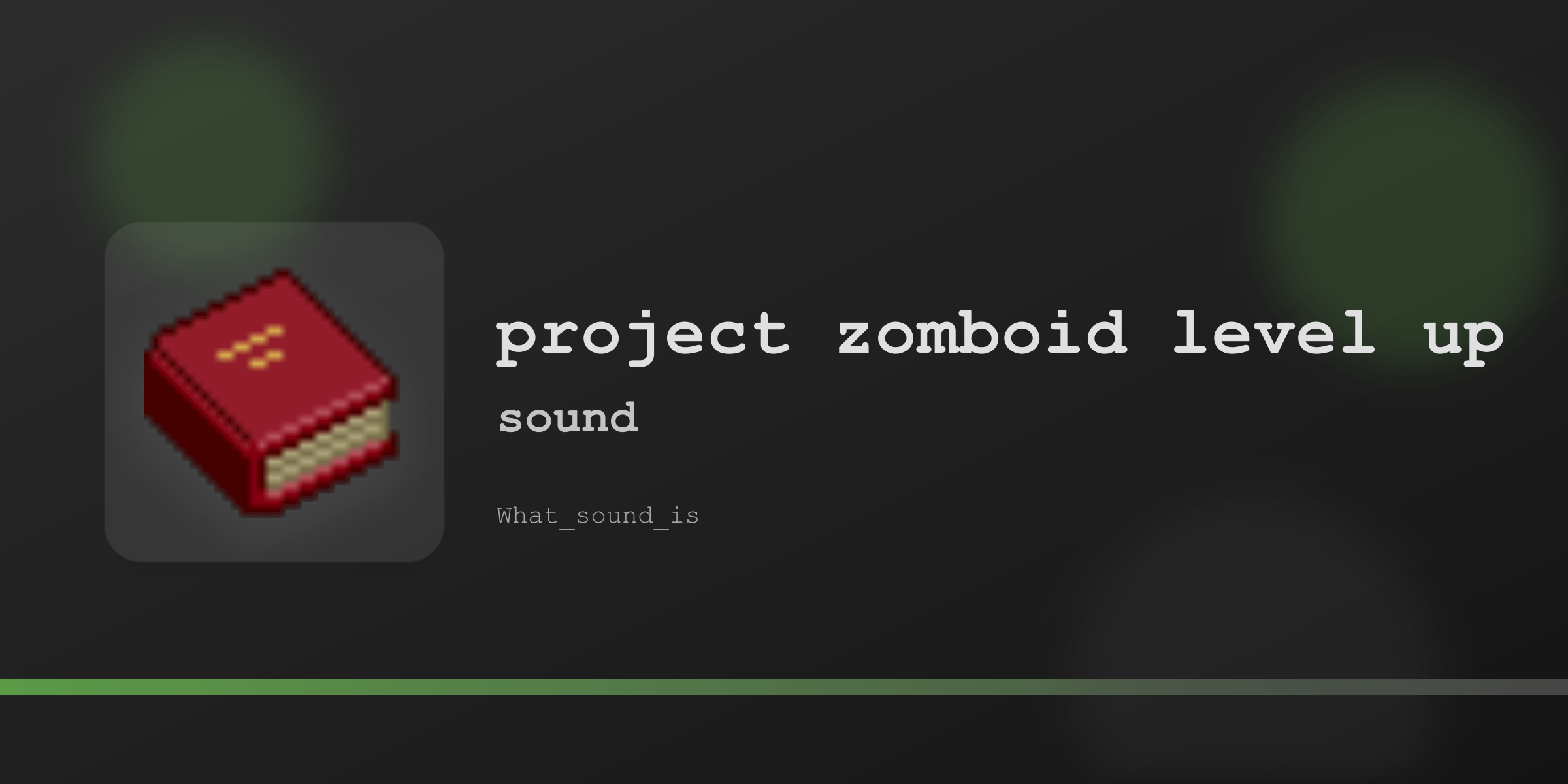 Баннер со значком красной книги и надписью о звуке повышения навыка в Project Zomboid.